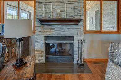 Beautiful Stone Fireplace.
