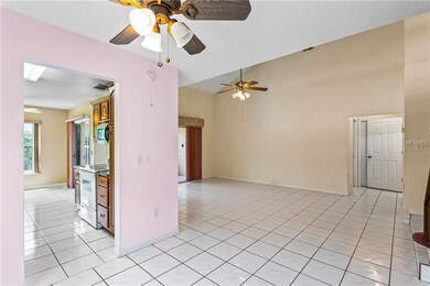 View from the formal dining room. Kitchen to the l