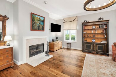 Gas log fireplace.  TV and mount to stay with home