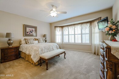 Master bedroom w/ bay window
