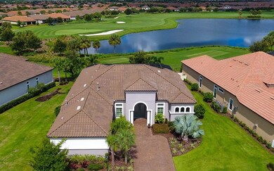 Beautiful aerial shot of lake and golf views!