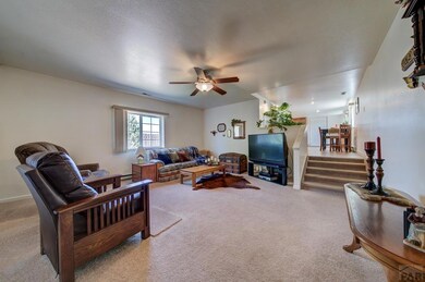Living room with a view of the dining area