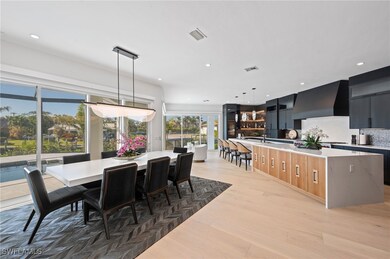 Dining area with light hardwood / wood-style floor
