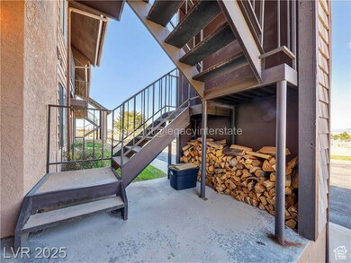 View of patio with stairs