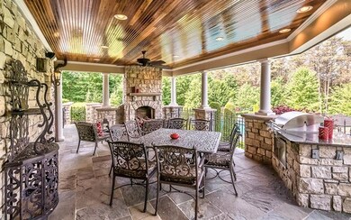 Covered Rear Entertaining Porch with Ceiling Fan, 