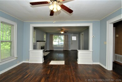 This view is looking at the living room (front of