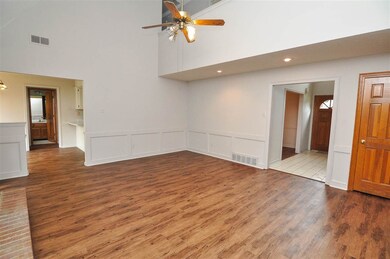 Large Great Room with updated flooring and new pai