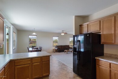 View from kitchen to dining area