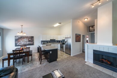 dining, kitchen fireplace
