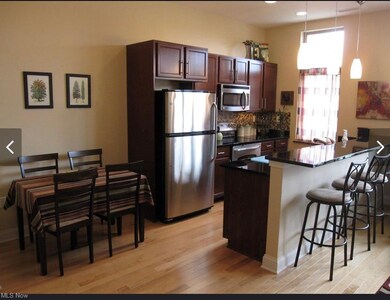 Kitchen with open door plan,