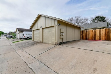 View of detached garage