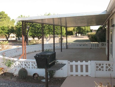 Back patio partially covered