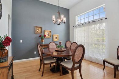 Dining room with natural lighting. 