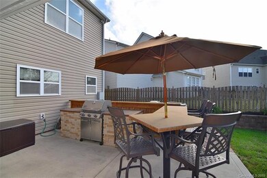 Outdoor grill area with a gas line ran for a grill