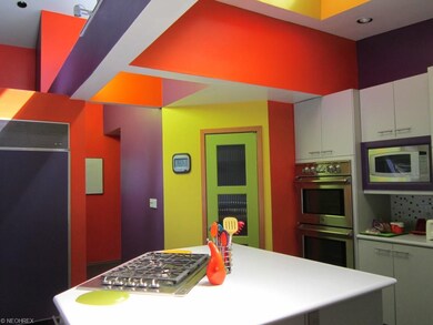 Kithchen, vaulted ceiling, Sub-Zero refrig., door 