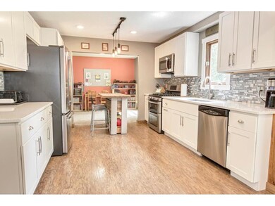completely redone kitchen with movable island