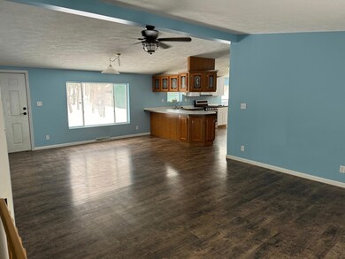 Living room looking into the kitchen