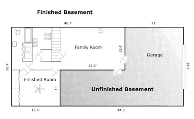 Basement & 2nd Living Quarters Floor Plan