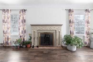 Living room with dark hardwood flooring