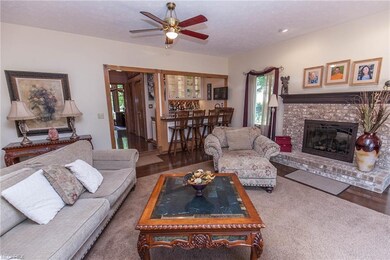 Great Room with fireplace and entertaining bar area