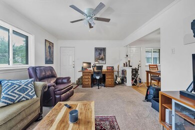 Office with crown molding, a healthy amount of sun