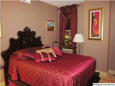 The Master Suite is spacious, has high ceilings an