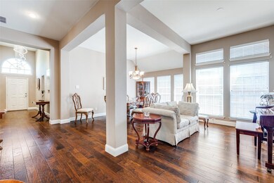 The combined living and dining room can be reverse