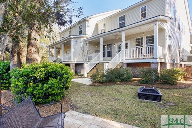 This view from the back showcases the wide porch a