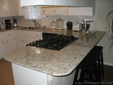 New granite counters in kitchen