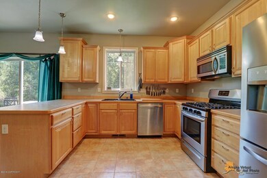 Birch Cabinets, ceramic tile floors