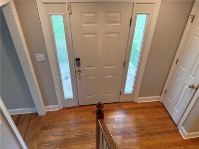 Entrance foyer featuring baseboards, plenty of nat