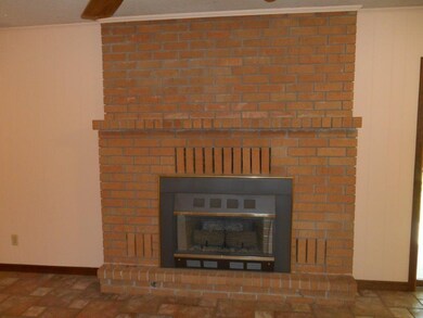Fireplace features gas insert.  This is located in