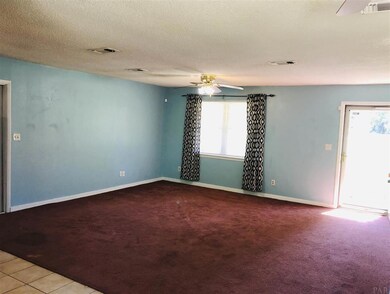 View of large open floorplan from dining area.