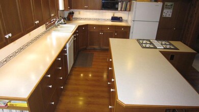Kitchen, generous counter space.