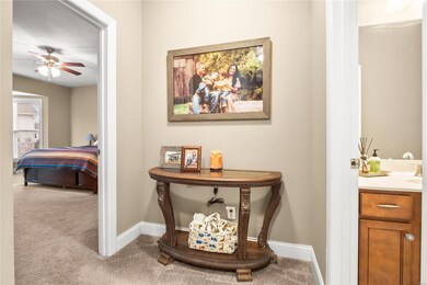 Door to left is primary bedroom, right is main flo