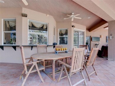 Large Covered Over hang for informal patio dining
