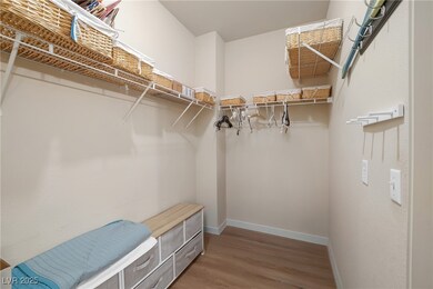 Walk in closet featuring wood finished floors
