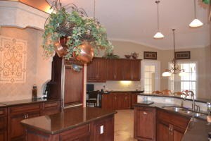 Kitchen, Center island, custom hooded ve