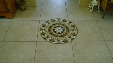 Decorative tile flooring.