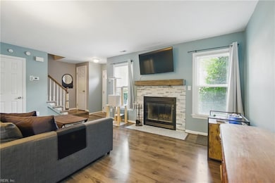 Beautiful stone fireplace