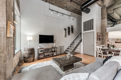The living area flows into the dining space on the