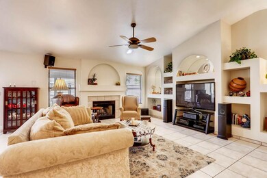 Great room niches with lighted shelving
