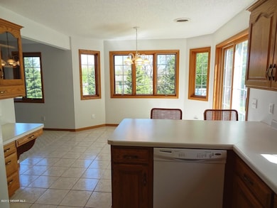 Dining area looks out to back yard