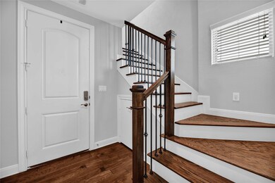 Wrought iron and beautiful wood floors