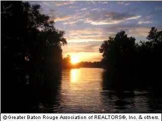 View of sunset over beautiful False River from pie
