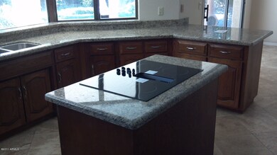 Kitchen island with granite countertop