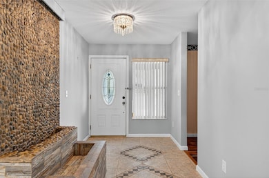 Water feature in entry