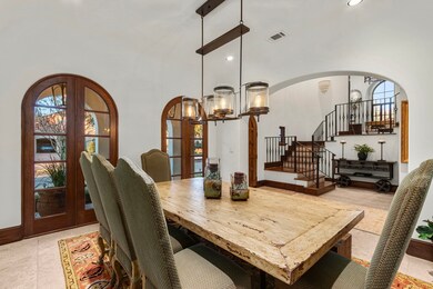 This photo showcases the formal dining room with h
