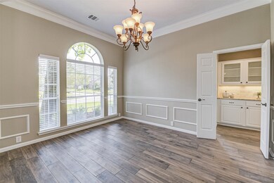 A butlers pantry just off the dining room is ideal for entertaining.