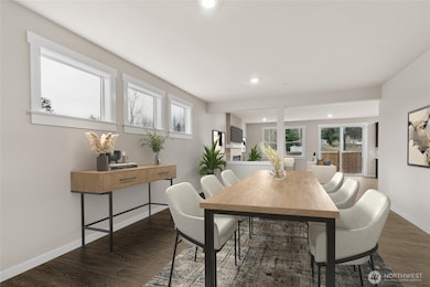 Virtually staged formal dining area.  Colors may vary.